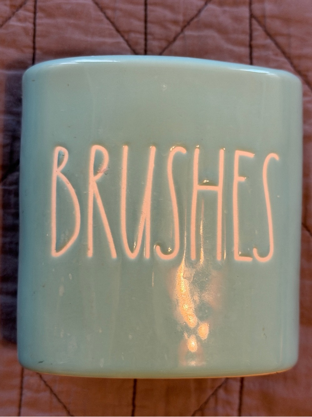 Ceramic Brushes Holder in Light Teal by Rae dun